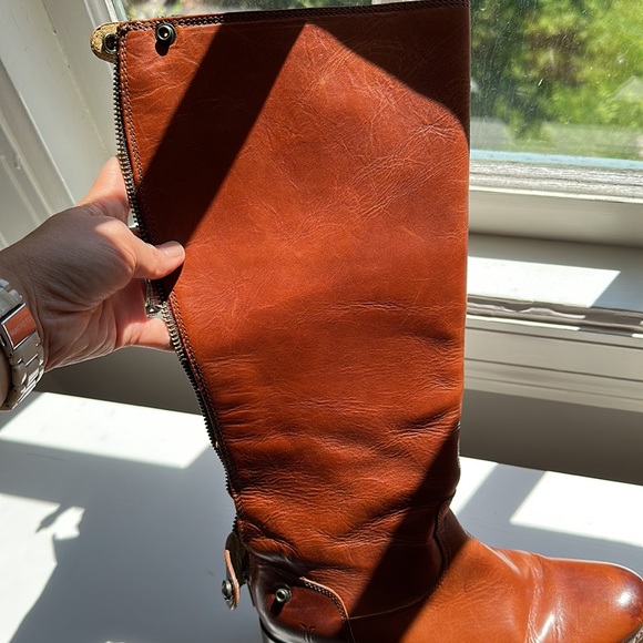 Frye Melissa button back zip tall leather riding boots size 6B - Picture 8 of 11